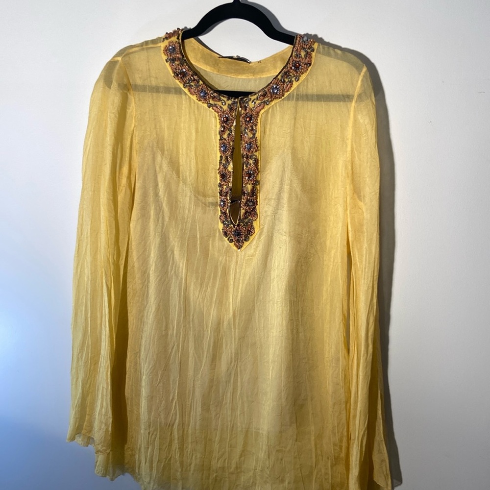 Vintage Elie Tahari sheer blouse with camisol